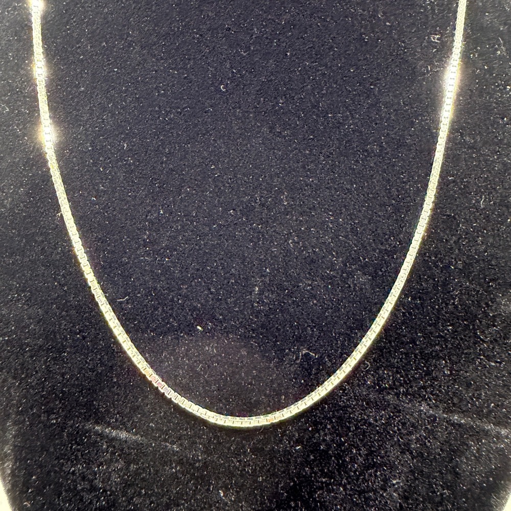 Sterling Silver 925 Box Chain Necklace 15 Inch Polished Venetian Link 1.47gâ
